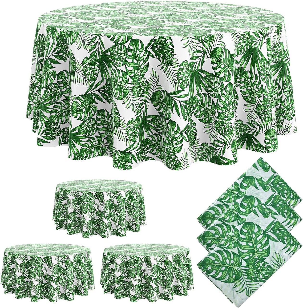 Hawaiian Tablecloth 84 Inch Safari Aloha Luau Tropical Round Table Cloth